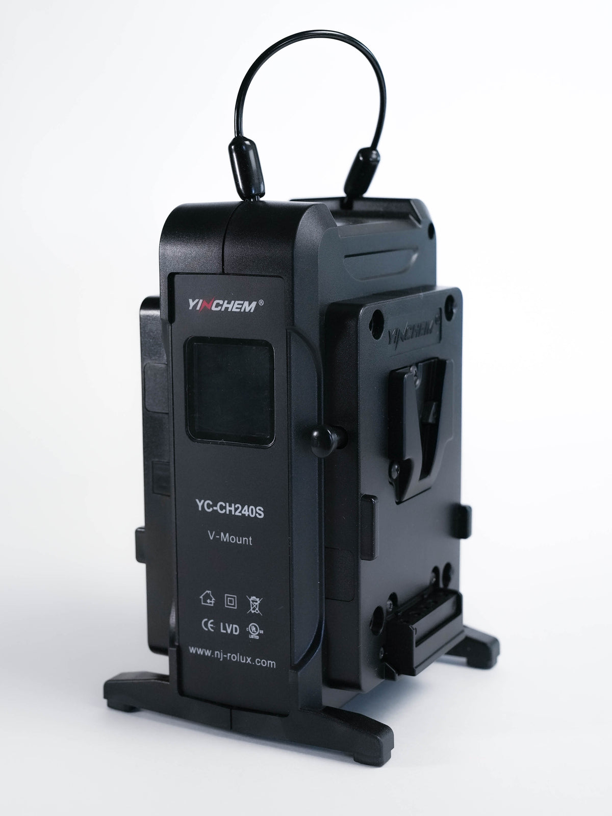 A black YICHEM YC-CH240S V-Mount Battery Charger