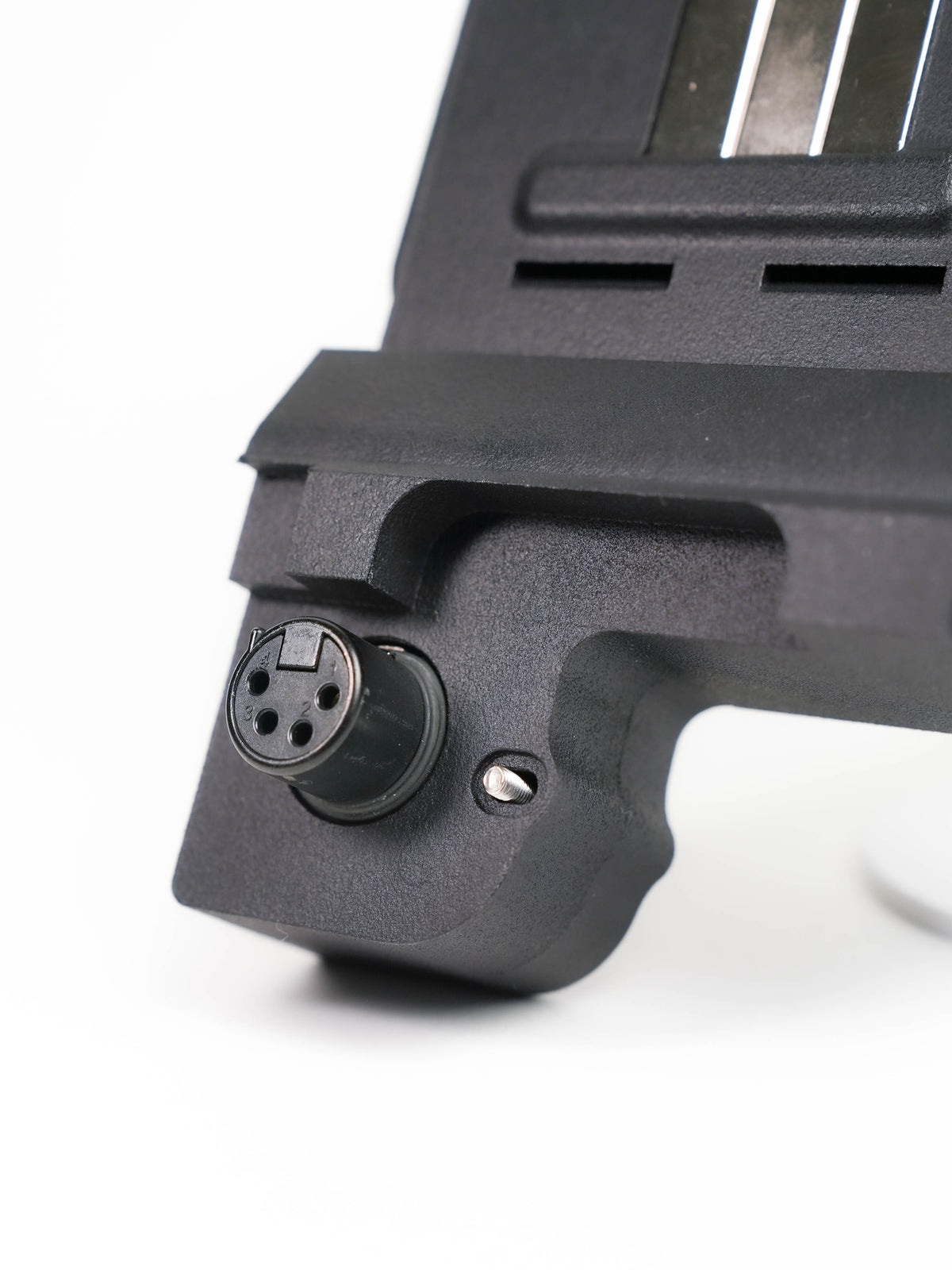Closeup of 4 Pin XLR output for an Arri SR SR2 battery converter