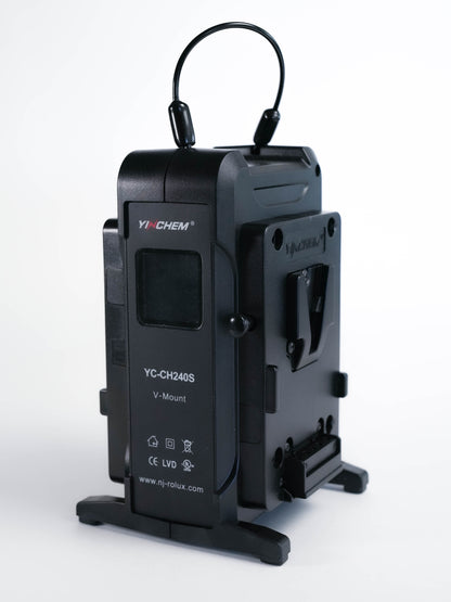 A black YICHEM YC-CH240S V-Mount Battery Charger
